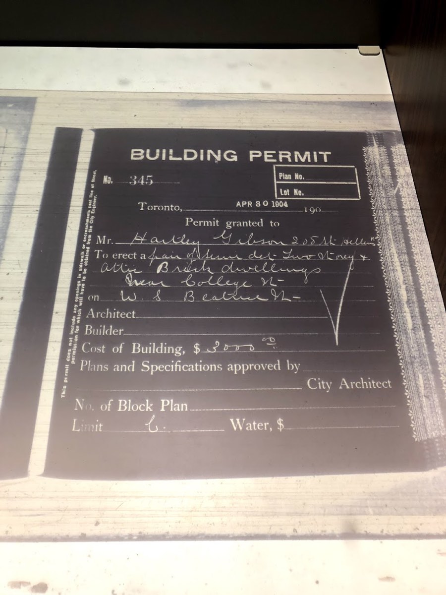 The original 1904 building permit stub